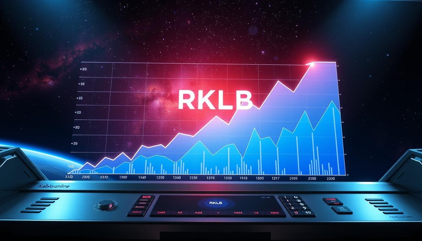 A sleek and sophisticated stock performance chart for Rocket Lab USA (RKLB), the pioneering space technology company. Against a muted, metallic background, the chart showcases the stock's upward trajectory, with clean lines, precise data points, and a subtle sense of dynamism. The Kablo.online logo is elegantly integrated into the design, complementing the overall aesthetic. Warm lighting casts a subtle glow, creating a sense of depth and authority. The composition is balanced, with the chart taking center stage, conveying the investment considerations for RKLB stock in a visually compelling manner.